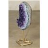 Image 4 : Deep Purple AMETHYST Crystal Cluster on a Metal Stand