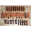 Image 1 : (30) Damascus Steel and Carbon Steel Knives with Leather Sheaths (ONE$)