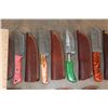 Image 3 : (30) Damascus Steel and Carbon Steel Knives with Leather Sheaths (ONE$)