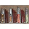 Image 4 : (30) Damascus Steel and Carbon Steel Knives with Leather Sheaths (ONE$)