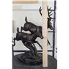 Image 2 : Jumping Deer and Doe BRONZE Sculpture on a MARBLE Base, Weight 8 lbs