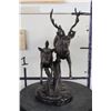 Image 4 : Jumping Deer and Doe BRONZE Sculpture on a MARBLE Base, Weight 8 lbs