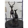 Image 7 : Jumping Deer and Doe BRONZE Sculpture on a MARBLE Base, Weight 8 lbs