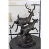 Image 8 : Jumping Deer and Doe BRONZE Sculpture on a MARBLE Base, Weight 8 lbs