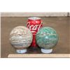 Image 2 : (1) CRAZY LACE AGATE Mineral Sphere and (1) GREEN FUCHITE Mineral Sphere (ONE$)