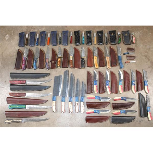 (40) *Brand New* Damascus and Carbon Steel  KNIVES (ONE$)
