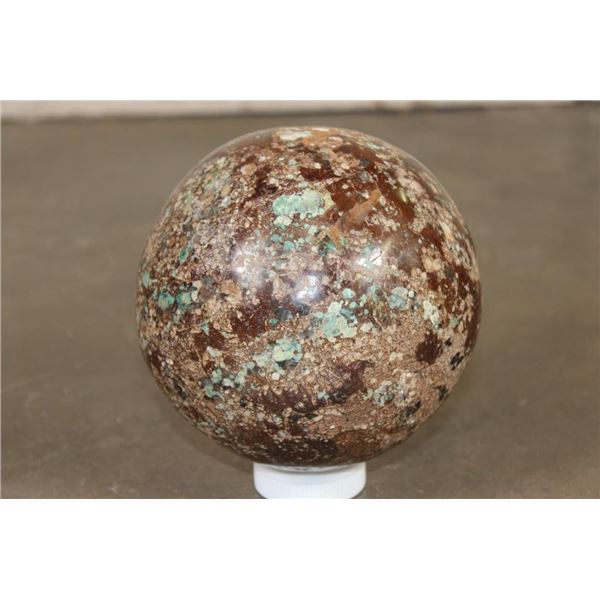 Large 9 lb CHRYSOCOLLA semi-smooth Semiprecious Mineral Sphere