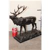 Image 1 : "ELK" Solid BRONZE Collectible Sculpture after artist P.J. Mene, on a MARBLE Base, Weight: 21 lbs