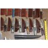 Image 10 : (100) *Brand New* Damascus Steel and Carbon Steel Knives with Leather Sheaths (ONE$)