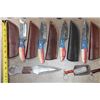 Image 12 : (100) *Brand New* Damascus Steel and Carbon Steel Knives with Leather Sheaths (ONE$)