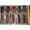 Image 2 : (100) *Brand New* Damascus Steel and Carbon Steel Knives with Leather Sheaths (ONE$)