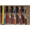 Image 5 : (100) *Brand New* Damascus Steel and Carbon Steel Knives with Leather Sheaths (ONE$)