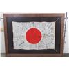 Image 1 : Original WW2 Japanese Silk Yosegaki Hinomaru "Good Luck" Flag signed from the 1940s