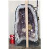 Image 2 : XXL 100 lb AMETHYST CRYSTAL GEODE CATHEDRAL with a Clear Quartz Cluster