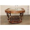 Image 12 : Hand-carved Wood Coffee Table with the "Big 5" and a Glass Top