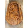 Image 3 : Hand-carved Wood Coffee Table with the "Big 5" and a Glass Top