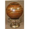 Image 6 : Big 9lb TIGER'S EYE Semi-precious Mineral Sphere with a Brass Dragon Display Stand