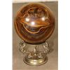 Image 8 : Big 9lb TIGER'S EYE Semi-precious Mineral Sphere with a Brass Dragon Display Stand