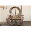 Image 10 : Wagon Wheel CHANDELIER with AOUDAD and MOUFLON Horns