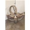 Image 2 : Wagon Wheel CHANDELIER with AOUDAD and MOUFLON Horns