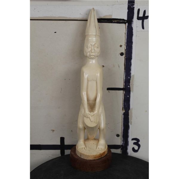 *TEXAS RESIDENTS ONLY* Hand-carved African ELEPHANT IVORY Statue of a Man playing a Drum
