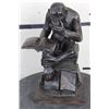 Image 1 : BRONZE Reading CHIMPANZEE Sculpture, Weight 7lbs