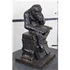 Image 3 : BRONZE Reading CHIMPANZEE Sculpture, Weight 7lbs