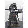 Image 4 : BRONZE Reading CHIMPANZEE Sculpture, Weight 7lbs