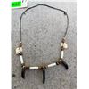 Image 5 : (2) Native American style BEAR Claw and ELK Ivory and Bone Necklaces (ONE$)
