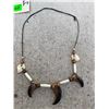 Image 7 : (2) Native American style BEAR Claw and ELK Ivory and Bone Necklaces (ONE$)