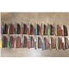 Image 1 : (20) *Brand New* Fixed Blade Damascus Steel KNIVES with Leather Sheaths (ONE$)