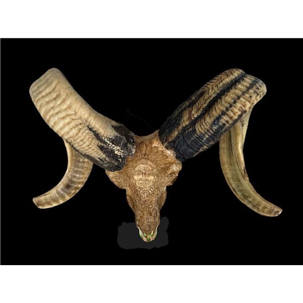 Beautiful Hand-carved Indonesian GARUT SHEEP/RAM Skull