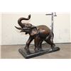 Image 2 : ELEPHANT BRONZE Sculpture on a MARBLE Base, Weight 16 lbs