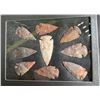 Image 1 : (9) ARROWHEAD Points in a Glass Display Case (ONE$)