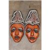 Image 1 : (2) Hand-carved and Hand-painted Indonesian MASKS (ONE$)