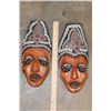 Image 2 : (2) Hand-carved and Hand-painted Indonesian MASKS (ONE$)