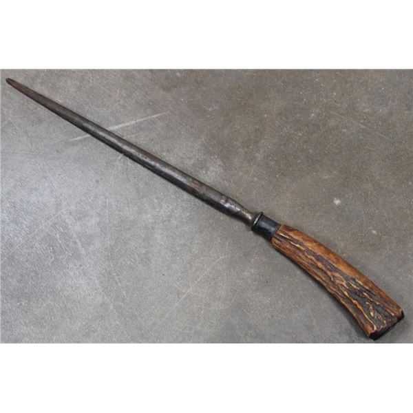 Antique Antler Handle Knife Sharpener with STERLING SILVER Stamp on Handle