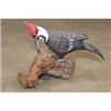 Image 2 : Hand-carved and Hand-painted PILEATED WOODPECKER on a Burlwood Base