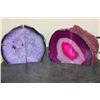 Image 1 : (2) Sets of Dyed Brazilian Agate BOOKENDS (ONE$)