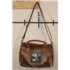 Image 1 : *Brand New* Brindle COW HIDE and Leather Purse with Tooled Accents