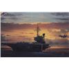 Image 3 : "Those Last Critical Moments" Print signed by William S. Phillips with a USS Kitty Hawk Patch