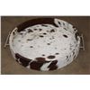 Image 1 : *New* Cow Hide Wrapped Serving or Decorative Tray with Stainless Steel Handles