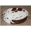 Image 3 : *New* Cow Hide Wrapped Serving or Decorative Tray with Stainless Steel Handles