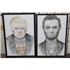 Image 1 : (2) Large Art Print Posters of American Presidents Donald Trump and Abraham Lincoln (ONE$)