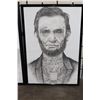 Image 4 : (2) Large Art Print Posters of American Presidents Donald Trump and Abraham Lincoln (ONE$)