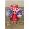 Image 2 : (2) Natural AMETHYST Crystal Clusters on Metal Stands (ONE$)