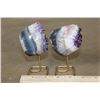 Image 3 : (2) Natural AMETHYST Crystal Clusters on Metal Stands (ONE$)