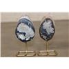 Image 5 : (2) Natural AMETHYST Crystal Clusters on Metal Stands (ONE$)