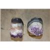 Image 6 : (2) Natural AMETHYST Crystal Clusters on Metal Stands (ONE$)