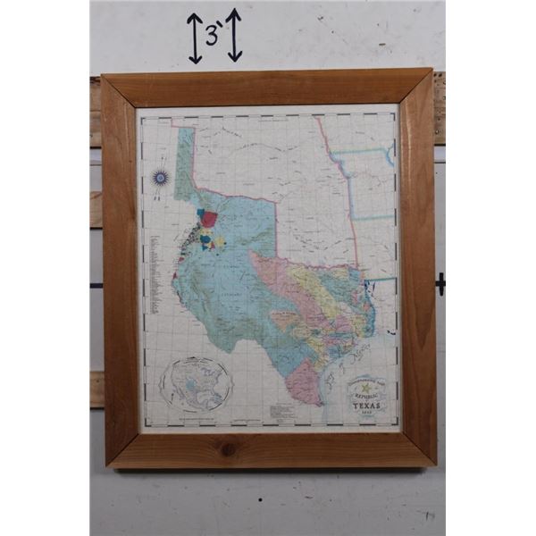 Commemorative MAP "The Republic of Texas-1845" from 1987